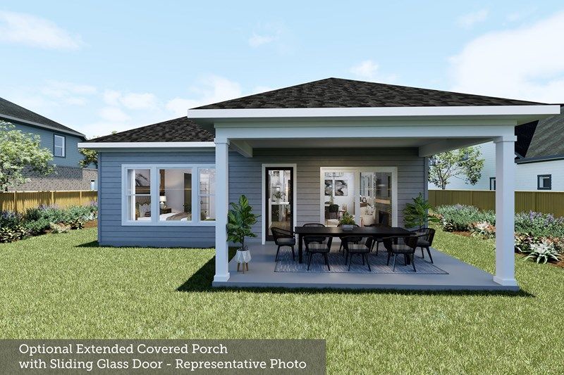 The Mirren - Optional Extended Covered Porch with Sliding Glass Door
