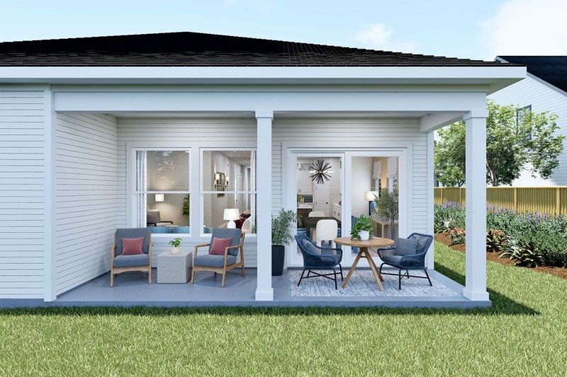 The Cassie - Optional Extended Covered Porch with Sliding Glass Door
