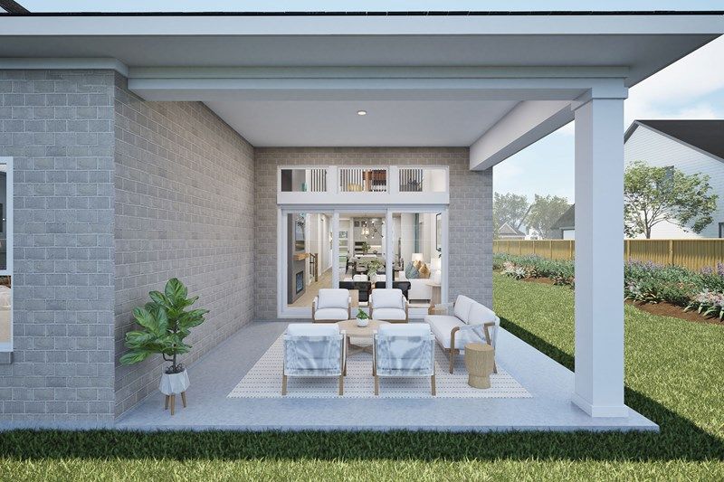 The Mansfield - Optional Covered Porch with Sliding Glass Door