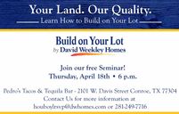 Build on Your Lot - Memorial por David Weekley Homes en Houston Texas