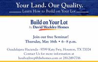 Build on Your Lot - Memorial por David Weekley Homes en Houston Texas