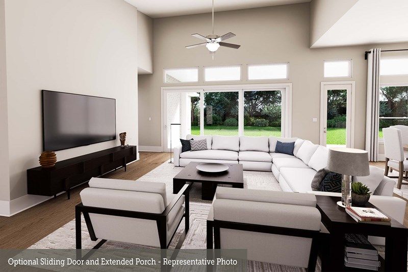 The Creighton - Family Room - Optional Sliding Door
