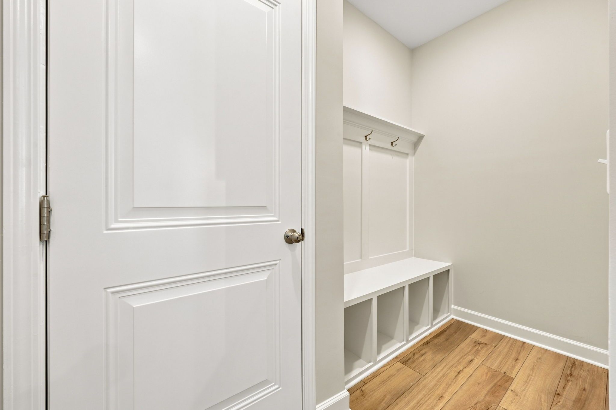 Mudroom Bench & Door to Garage