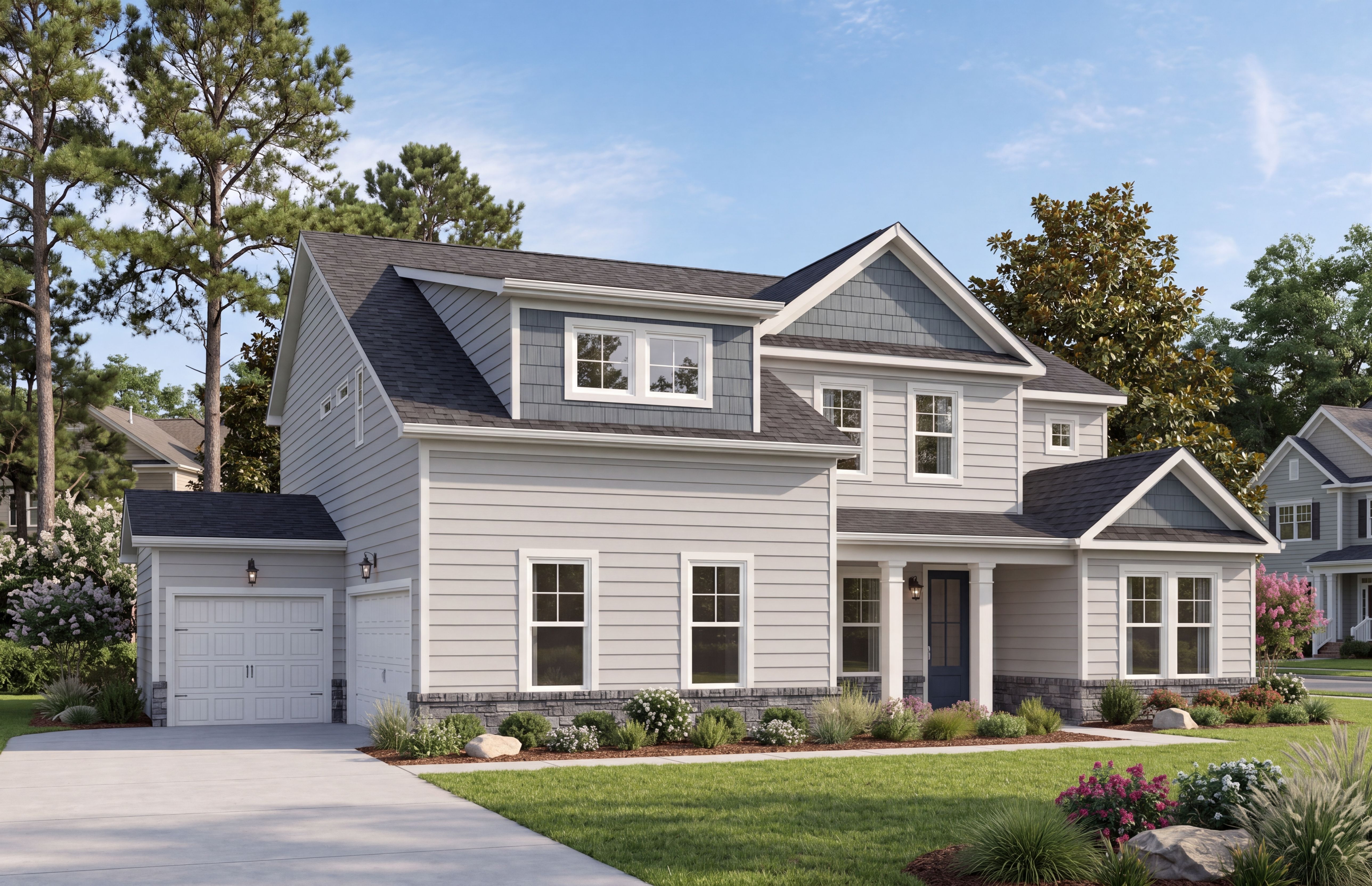 The Crawford Opt. Side Entry 3-Car Garage