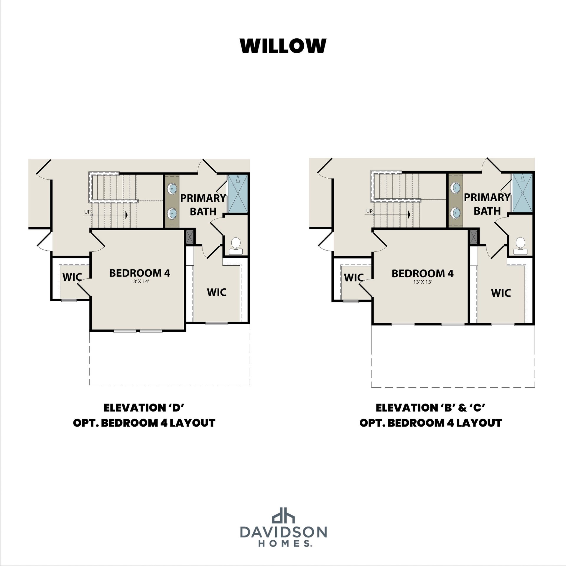 The Willow Second Floor Options