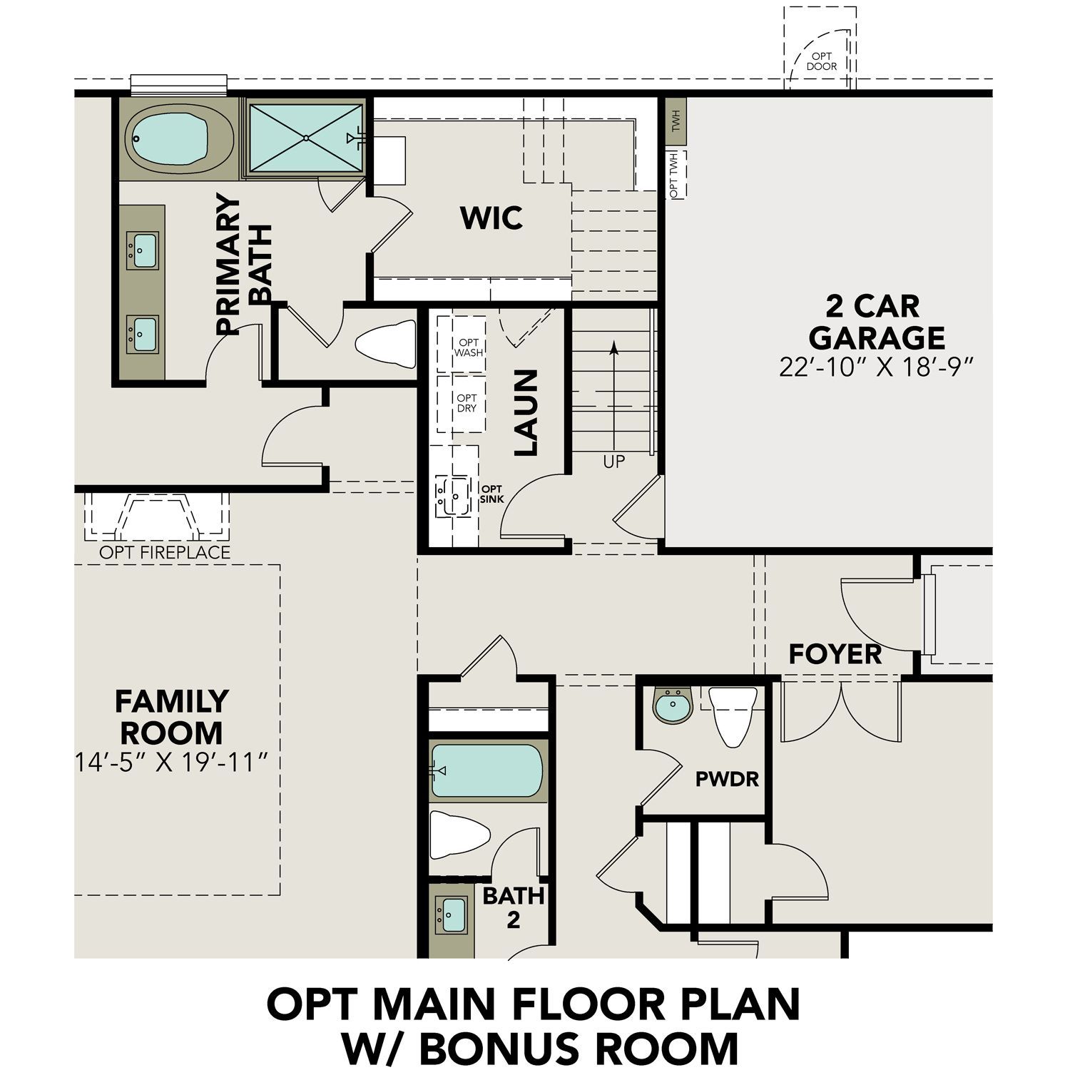 Optional Main Floor Plan with Bonus Room