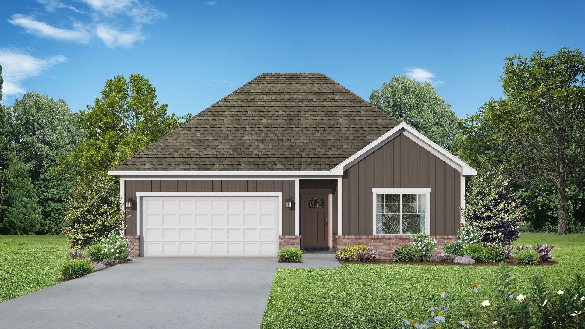 Davidson Homes The Asheville D Floor Plan Front Exterior Rendering