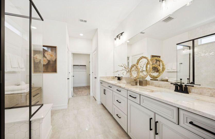 Owner's bath with double vanity and large shower