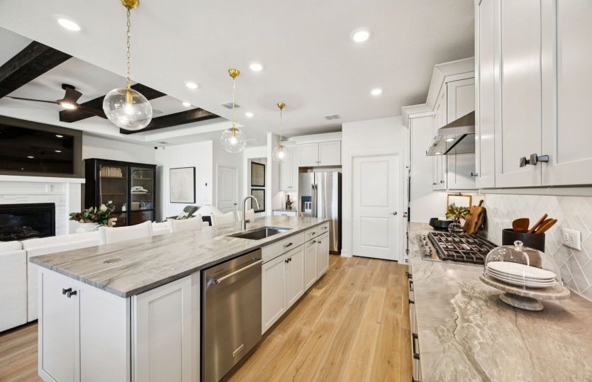 Spacious kitchen with large island