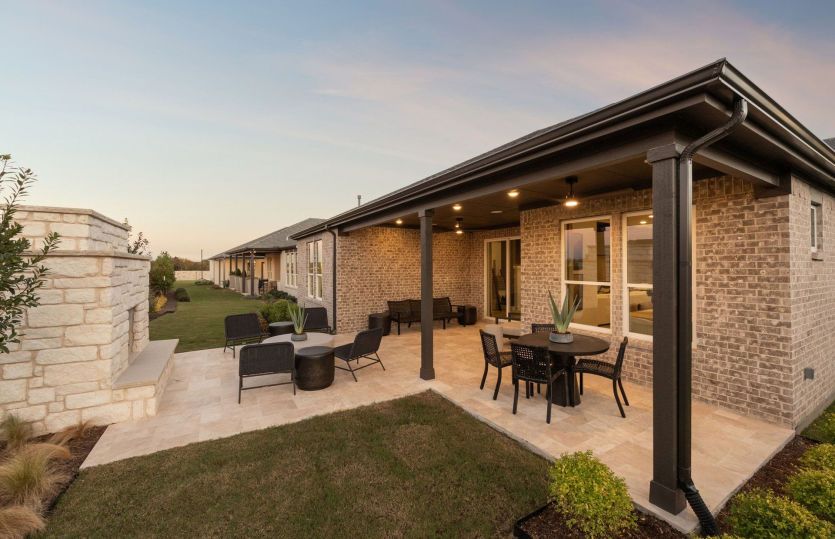 Covered back patio showing optional extension