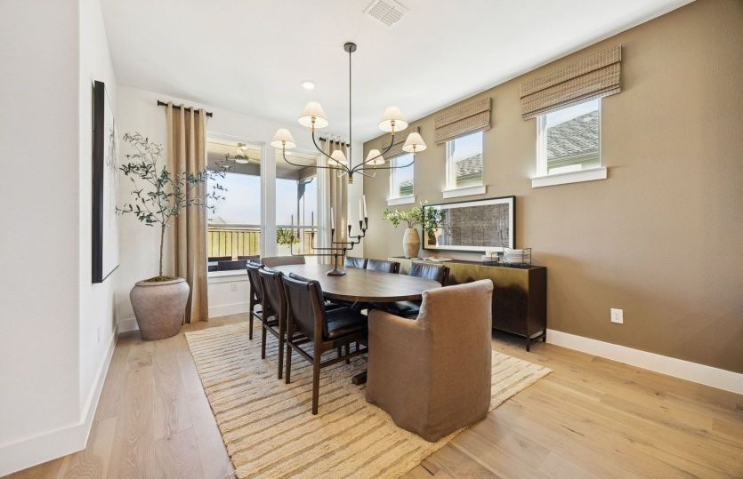 Dining area with large windows