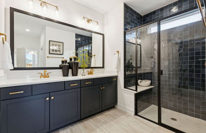 Spacious owner's bath with large shower