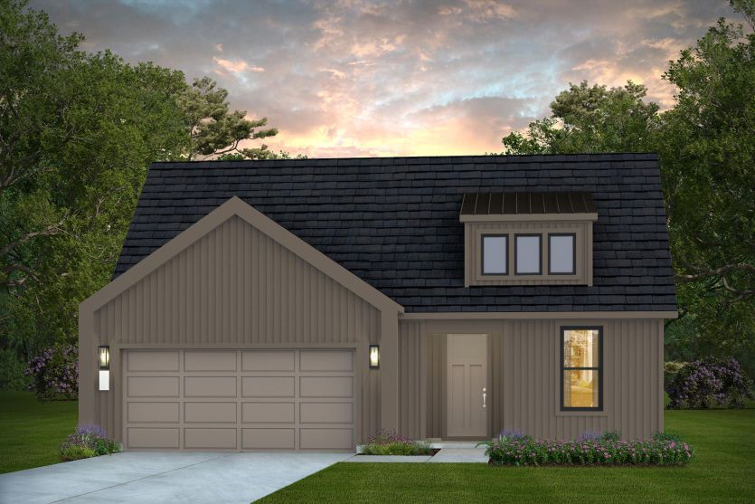 Elevation MD201 - Exterior Color Package: Obsidian Way Painted Brick