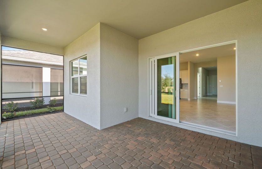 Covered lanai with access to the café and gathering room