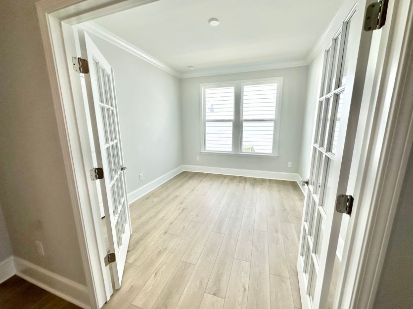 Flex Room with Glass Doors for privacy.