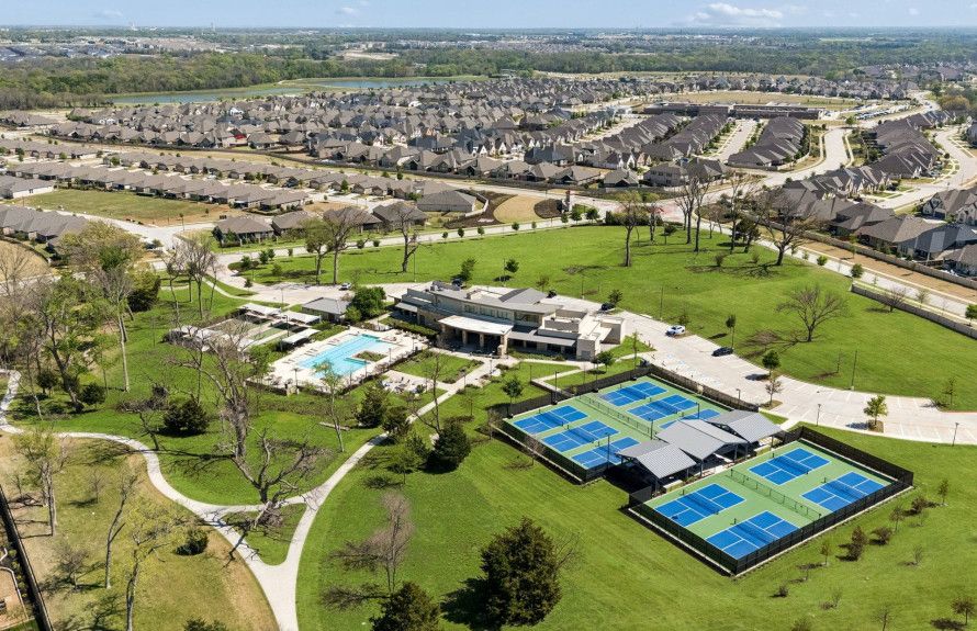 Aerial view of courts