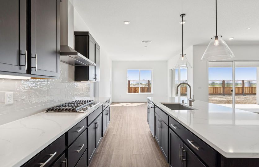 Open kitchen with large central island
