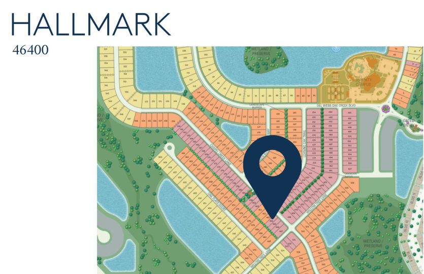 Location of this home within Del Webb Oak Creek