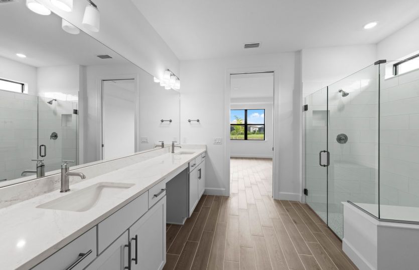 Owner's bathroom with dual sinks