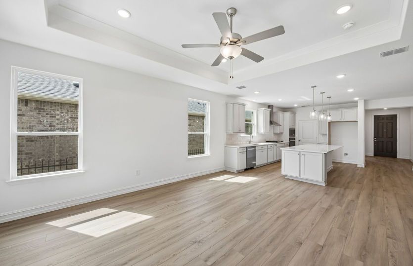 Tray ceiling in living room
