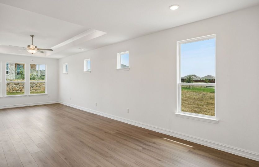 Living room with tray ceiling