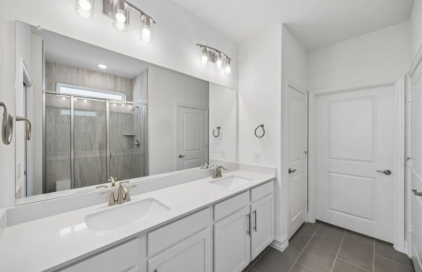 Primary bath with double vanity