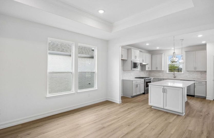 View of kitchen from living room