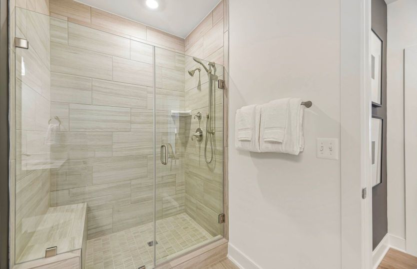 Frameless Glass Shower in the Hall Bath