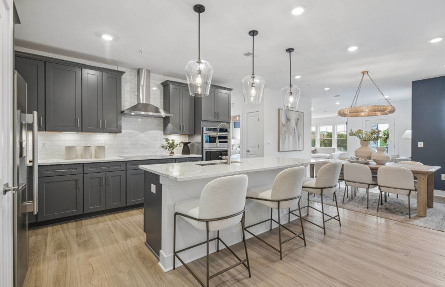 Seating at the Large Island in the Gourmet Kitchen