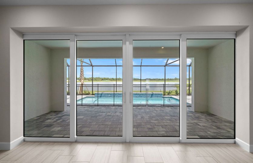 Sliding glass doors at lead to the lanai