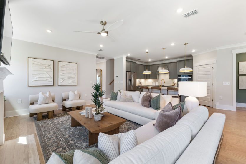 Open concept gathering room for everyday living.