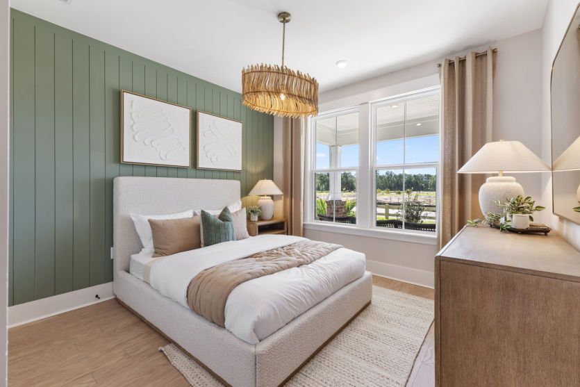 Comfortable bedroom with modern home design.