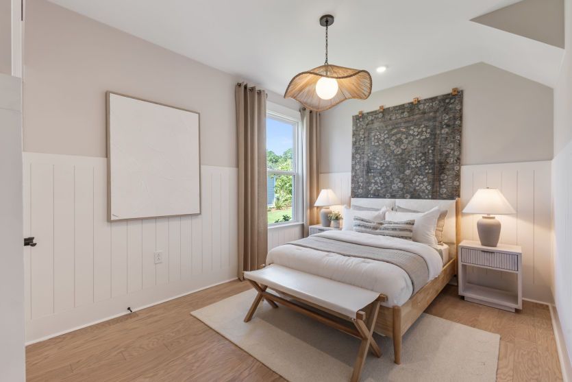 Comfortable bedroom with modern home design.