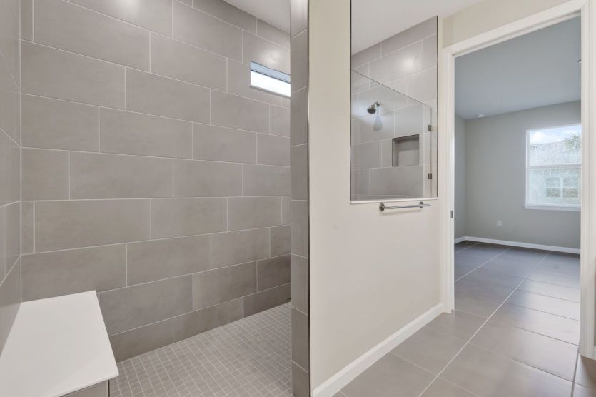 Shower with Built-In Bench