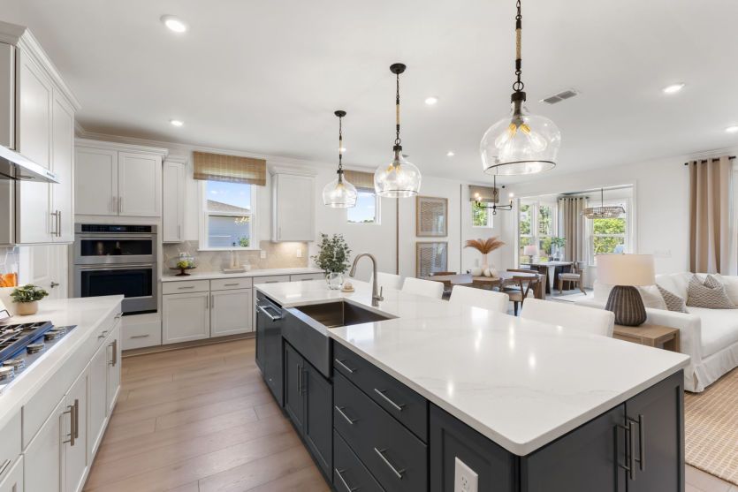 Kitchen with large island.