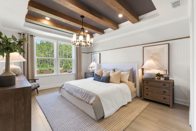 Luxurious bright owner's suite with optional tray ceiling.