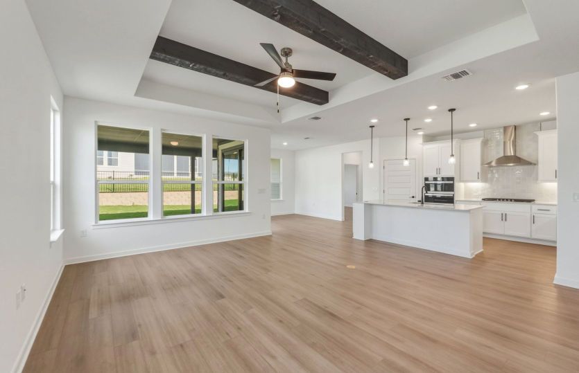 View of kitchen from living room