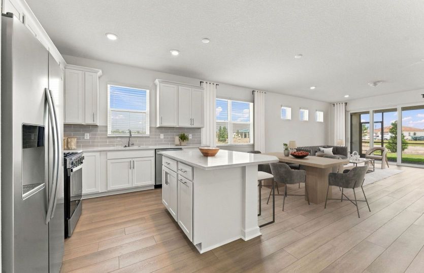 Virtually Staged - Open Kitchen to Cafe to Gathering Room