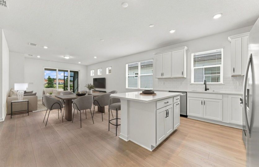Virtually Staged - Open Kitchen to Cafe to Gathering Room