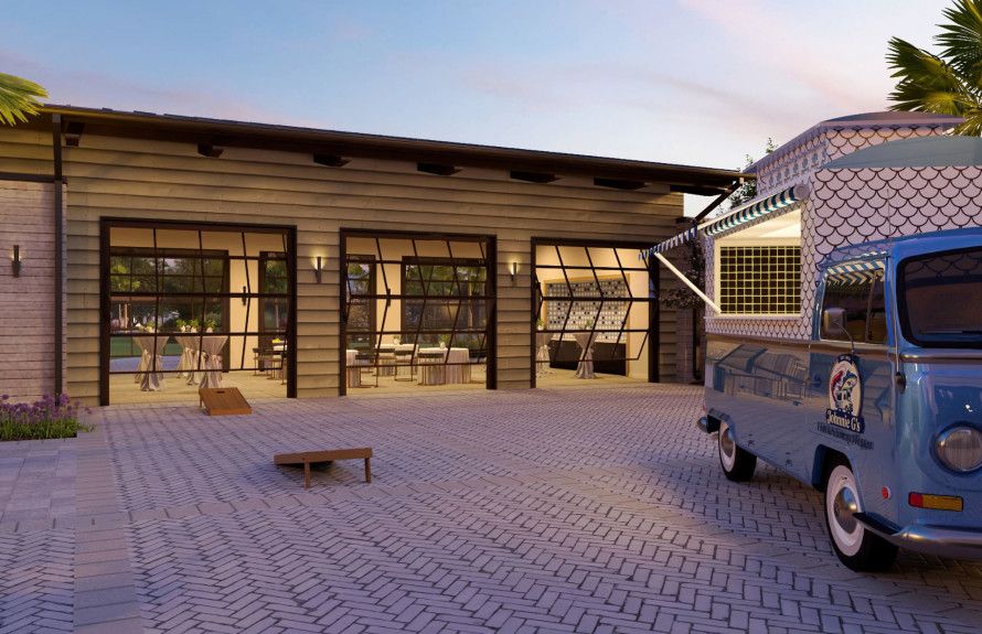 Outdoor Food Truck Area