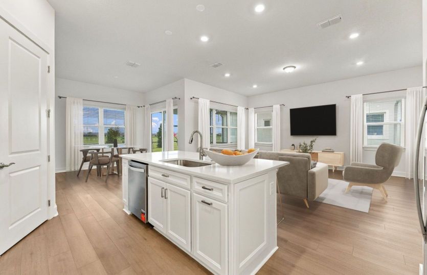 Virtually Staged - Open Kitchen to Cafe to Gathering Room