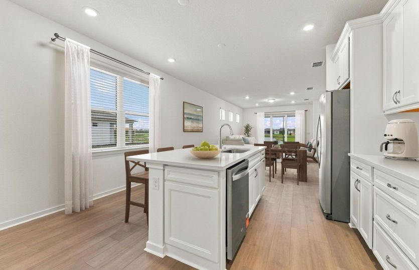 Virtually Staged - Open Kitchen to Cafe to Gathering Room