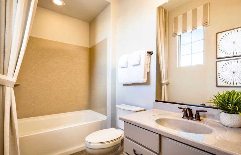 Secondary bathroom with tub and shower
