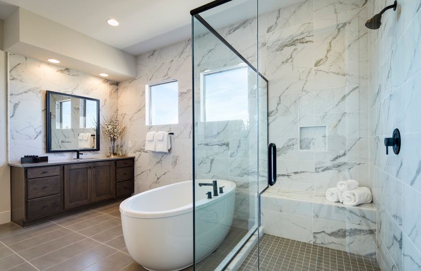 Luxurious glass walk-in shower