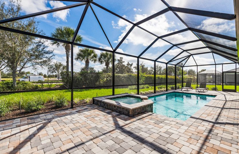 Pool and spa with patio space for outdoor living