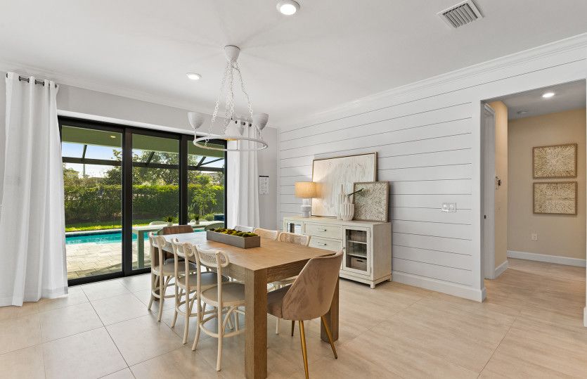 Café space with optional sliding glass door for indoor/outdoor living