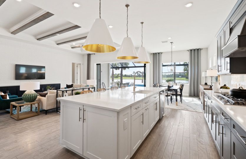 Open floor plan with connected living spaces