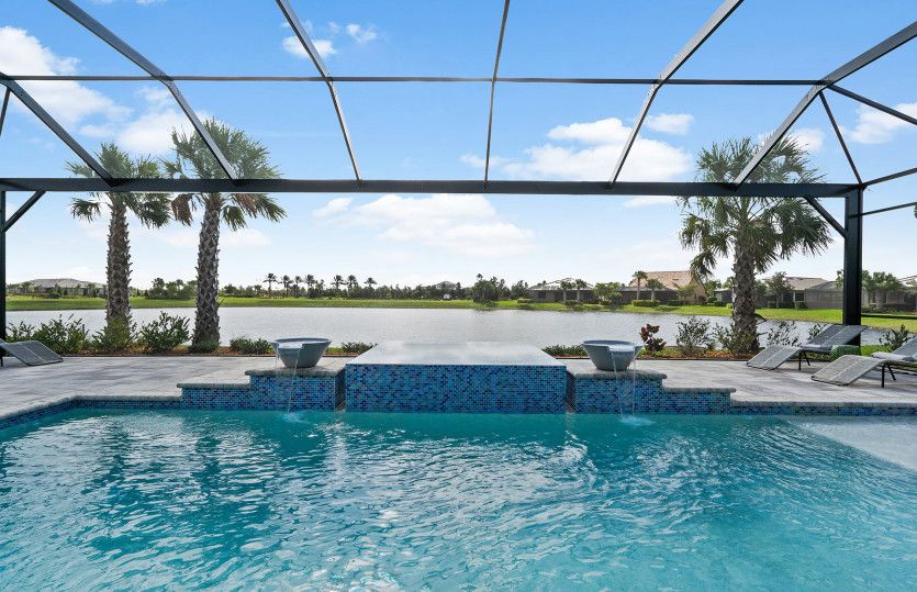 Custom pool with water views