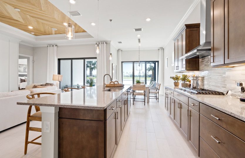 Center island with room for breakfast bar