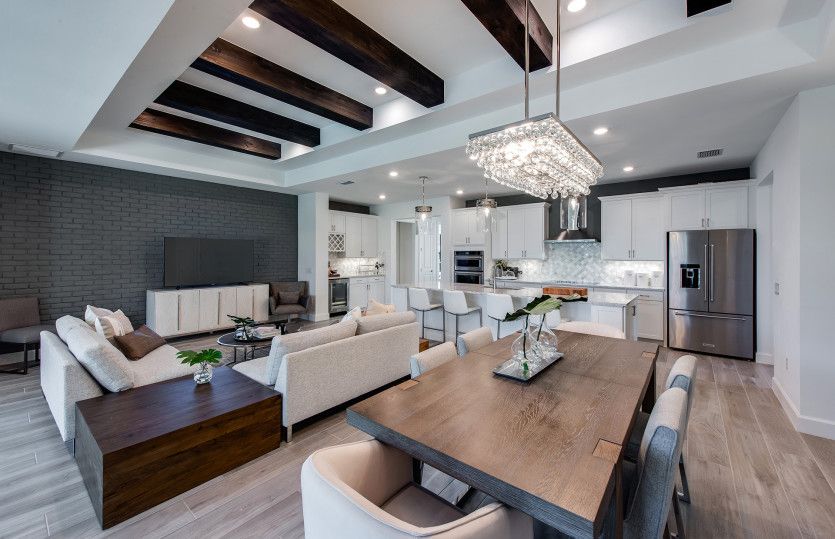 Dual tray ceiling adds an elegant touch